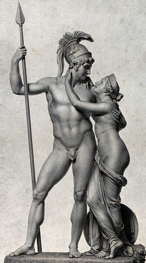 Ares, dios de la guerra, con Afrodita
